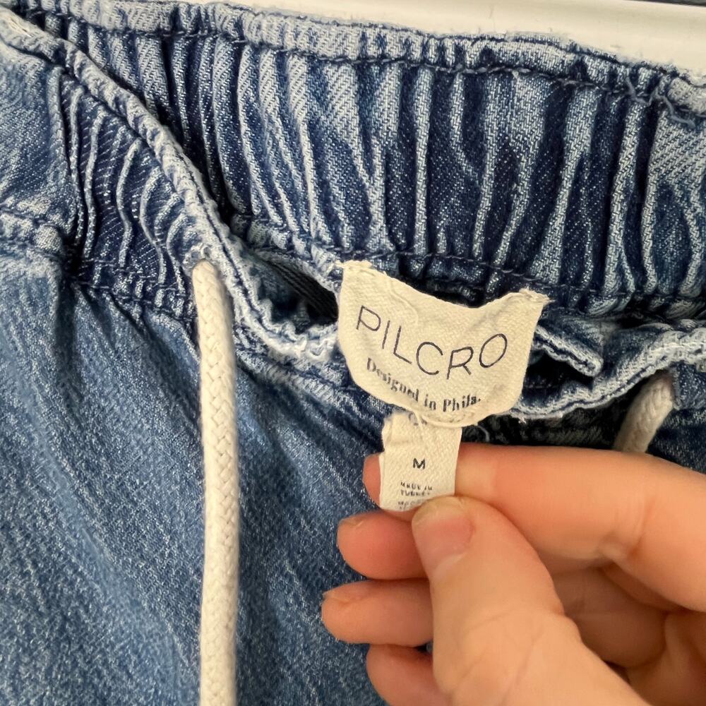 Anthropologie Pilcro Drawstring Pull-On Wide Leg Jeans Elastic Waist Women's M - Picture 6 of 14